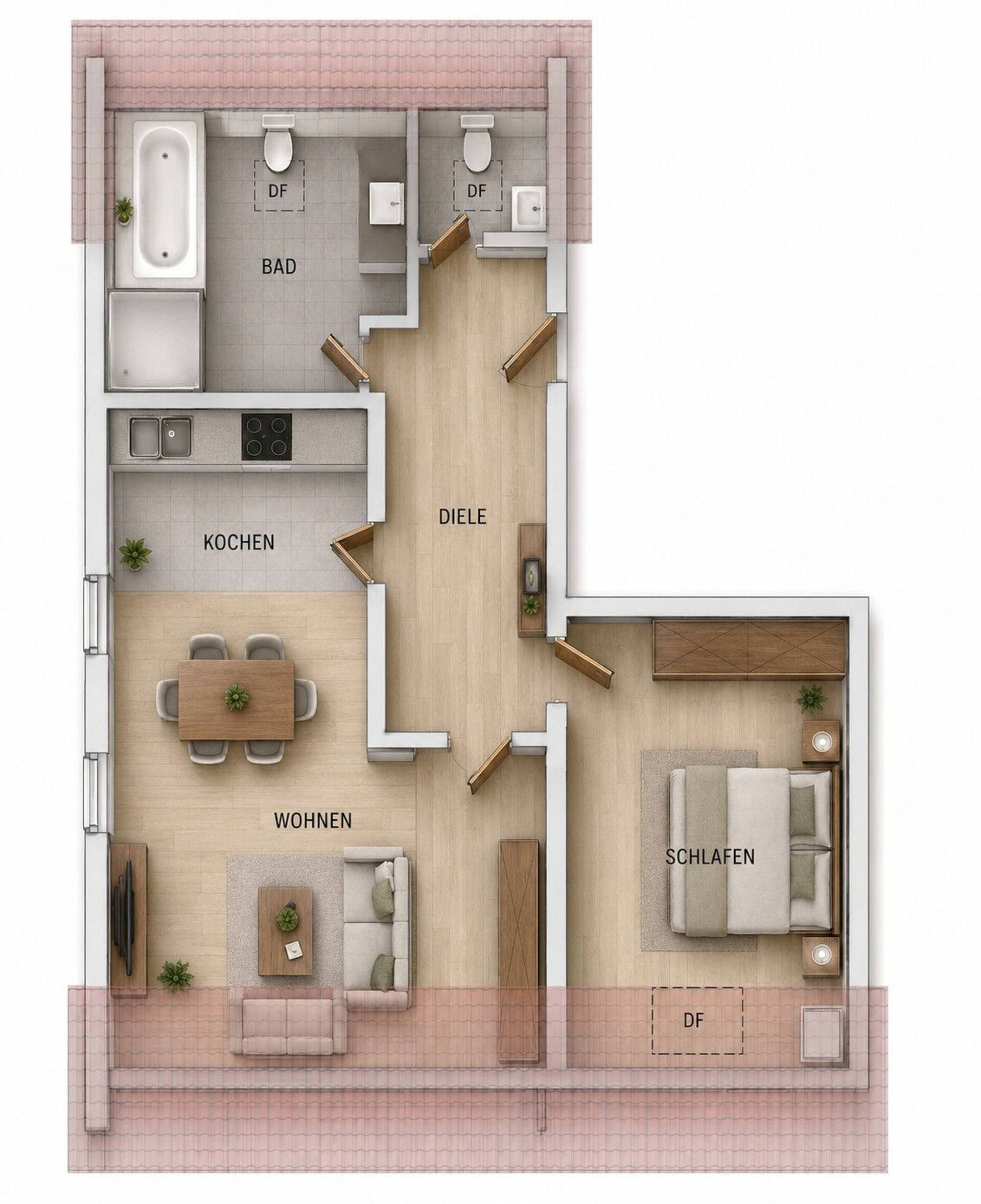 Dachgeschosswohnung in 74889 Sinsheim mit 53,55 m² kaufen