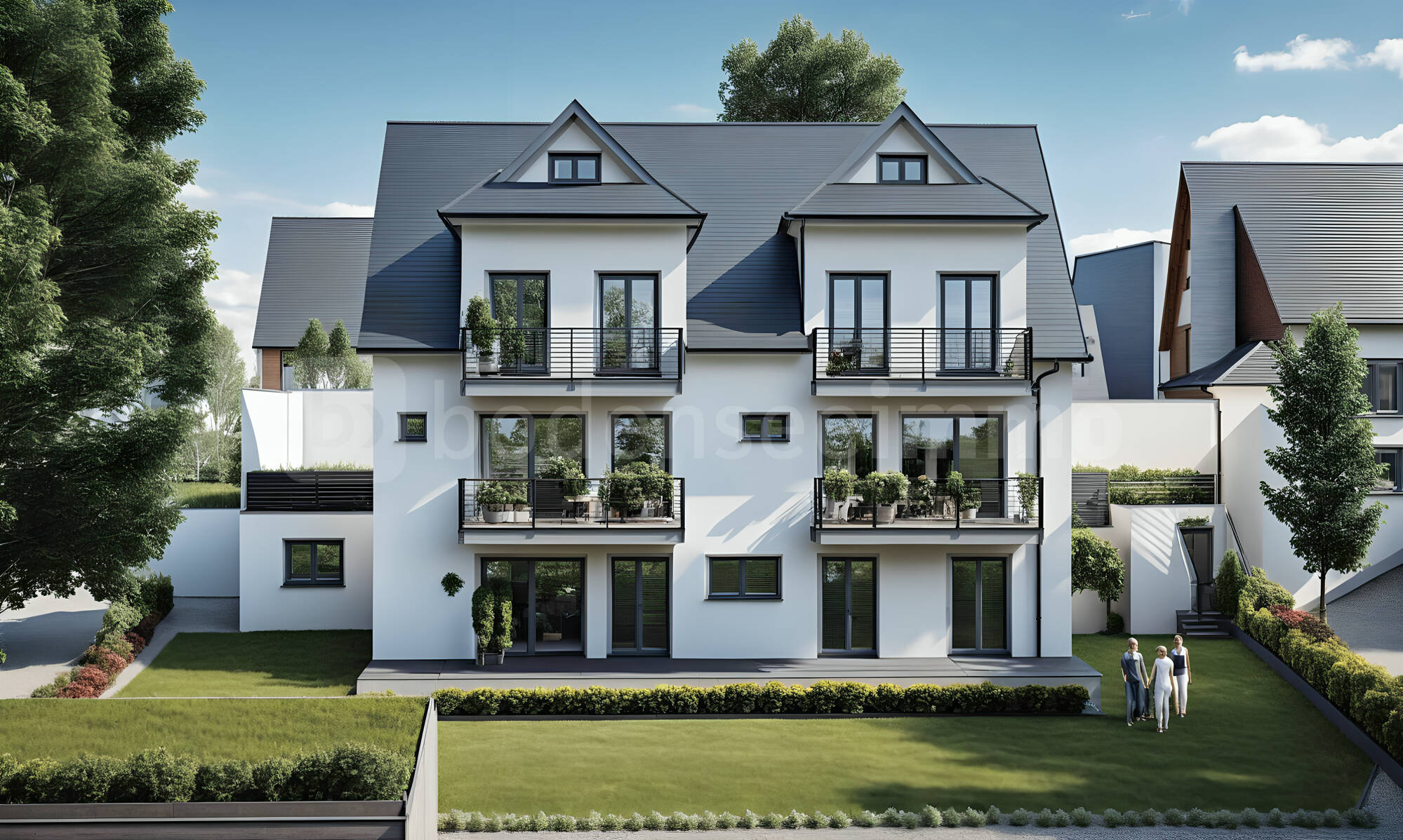 KfW 40 Neubau Doppelhaushälfte schlüsselfertig mit sep. ELW und Fernblick in Konstanz Urisberg – Konstanz – Bild 1 von 9