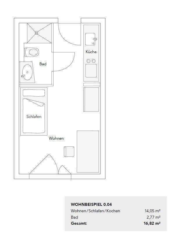 Studenten Apartment Nürnberg – Neuwertig und Vollmöbliert! – Nürnberg – Vorschaubild 2
