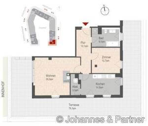 * große Terrasse und moderne 2 Zimmer-Wohnung mit herrlicher Terrasse in der Altstadt * – 1067 Dresden – Vorschaubild 2