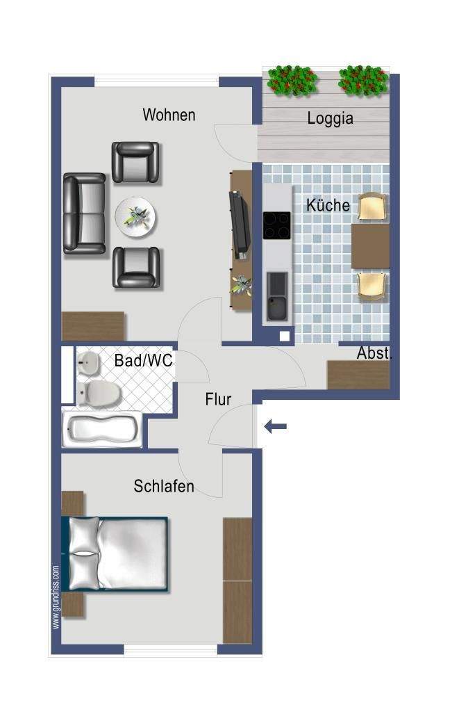 vermietete 2-Zi. Wohnung in Wiesbaden-Delkenheim – Wiesbaden – Vorschaubild 3