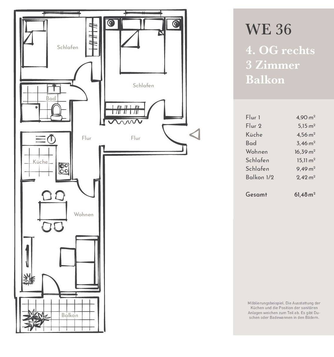 3-Zimmer-Wohnung mit BALKON und Badewanne - Wohnberechtigungsschein erforderlich – Magdeburg – Vorschaubild 8