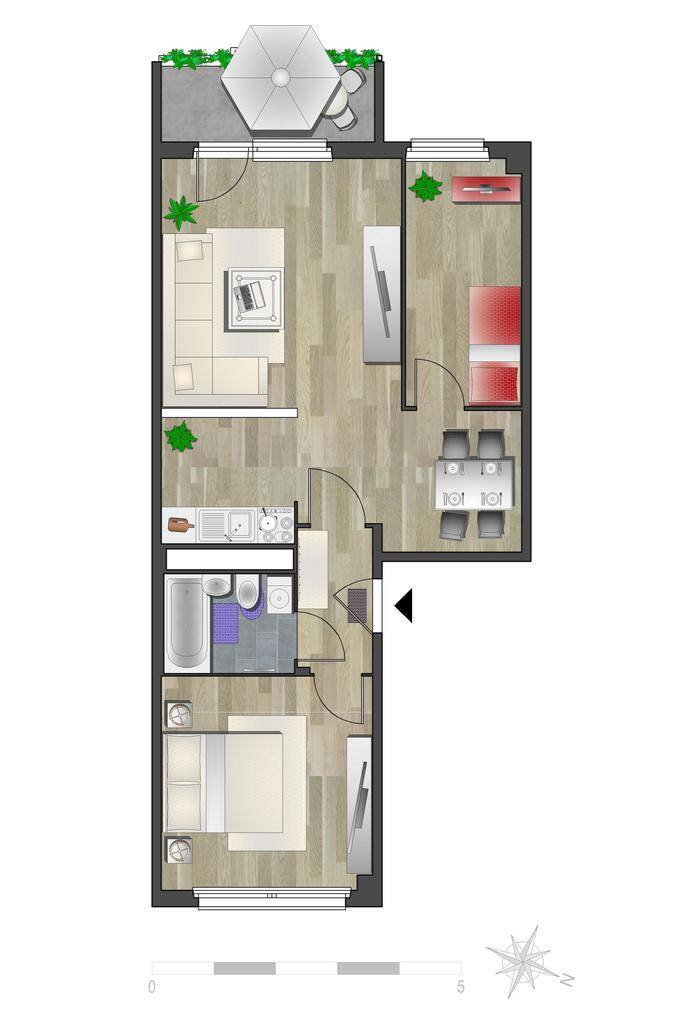 Tolle 3-Raum-Wohnung mit Balkon in sanierter Wohnanlage – Chemnitz – Vorschaubild 6