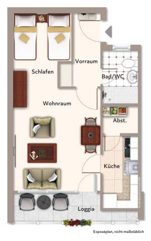 1,5-Zi.-ETW mit Süd-Balkon in ER-Kriegenbrunn...Kapitalanleger aufgepasst! – 91056 Erlangen – Vorschaubild 2
