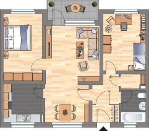 Charmante 3-Zimmer-Wohnung in Wolfsburg Familienfreundlich und Komfortabel – 38448 Wolfsburg – Vorschaubild 2
