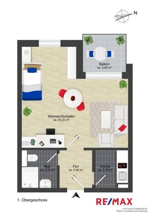 Kapitalanlage mit laufenden Mieteinnahmen - Vermietete 1-Zimmer-Wohnung mit Balkon und TG-Stellplatz – 39116 Magdeburg – Vorschaubild 9