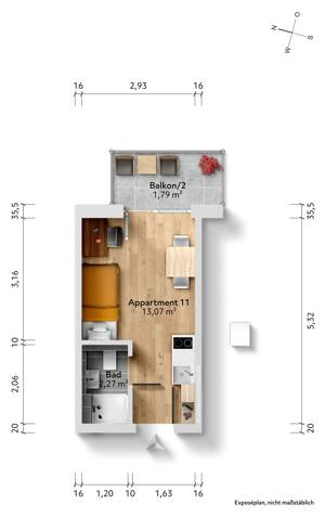 Neubau: Mikroapartments in KFW 55-Standard (A+) | Ap. 11 – 81247 München – Vorschaubild 7