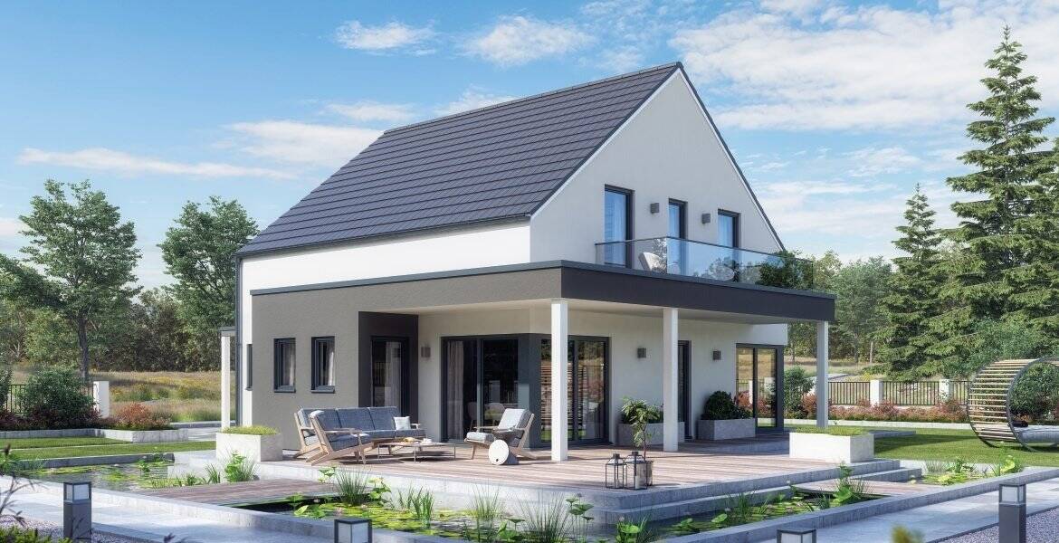 Exclusiv für Schwabenhaus-Baufamilen: moderner Neubau in naturnaher Lage