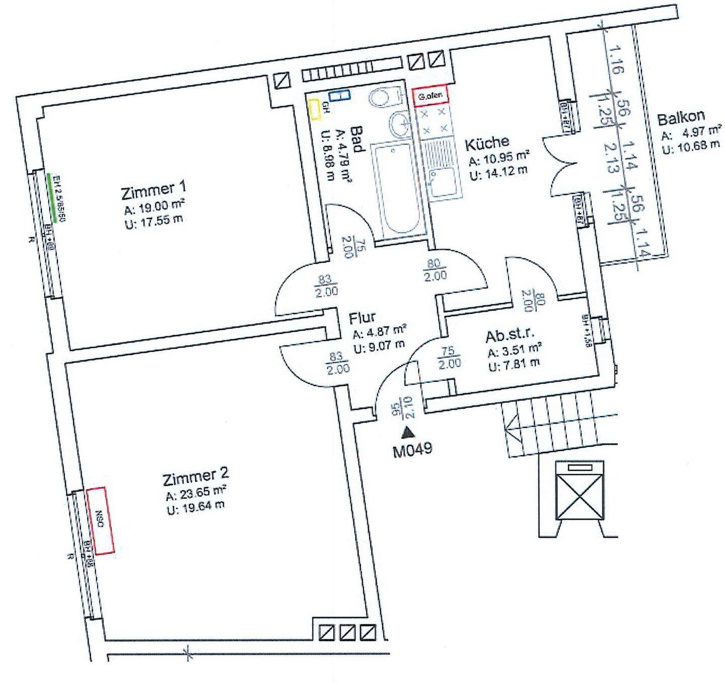 Renovierte 2-Zimmer-Wohnung mit Balkon - Küche mit Ablöse - Stadtteil Rennweg – Nürnberg – Vorschaubild 7