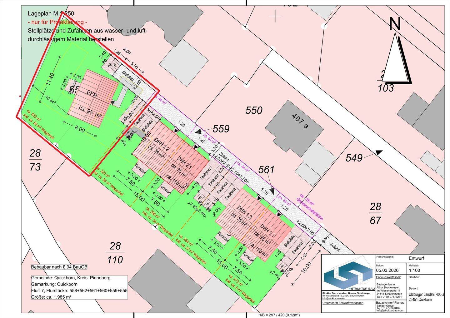 Geplantes Neubauvorhaben - Einfamilienhaus in rückwärtiger Lage in Quickborn – Quickborn – Vorschaubild 4