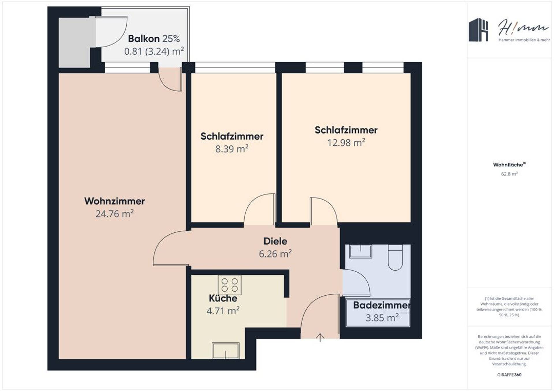 Etagenwohnung in 50997 Köln mit 62 m² kaufen