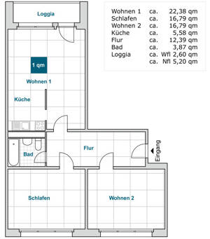 Nette Nachbarn gesucht: weitläufige 3-Zimmer-Wohnung – 1239 Dresden – Vorschaubild 1