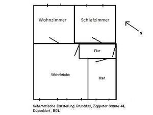 Ab zum 01.10.2026: 2-Zimmer plus Wohnküche, mit modernem Tageslichtbad – 40599 Düsseldorf – Vorschaubild 8
