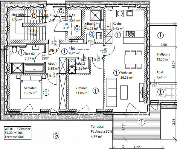 Modern Wohnen: KfW40 energieeffizient mit PV (Solar), Fußbodenheizung, Erdwärme, Terrasse & Carport