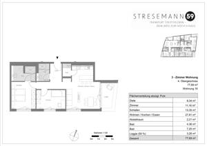 Wohnen in Sachsenhausen-Nord - 3 Zimmer Neubau-Erstbezug – 60599 Frankfurt am Main – Vorschaubild 3