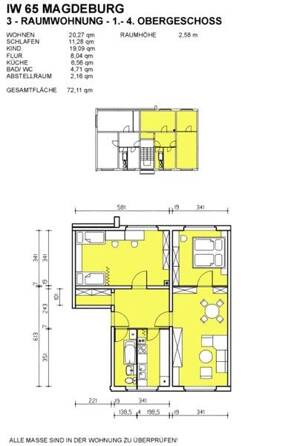 Wohnung ist für einen 3 Personenhaushalt geeignet! Küche und Bad mit Fenster – 1257 Dresden – Vorschaubild 1