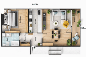 2-Zimmer-Wohnung mit Balkon am Burgberg in Erlangen!