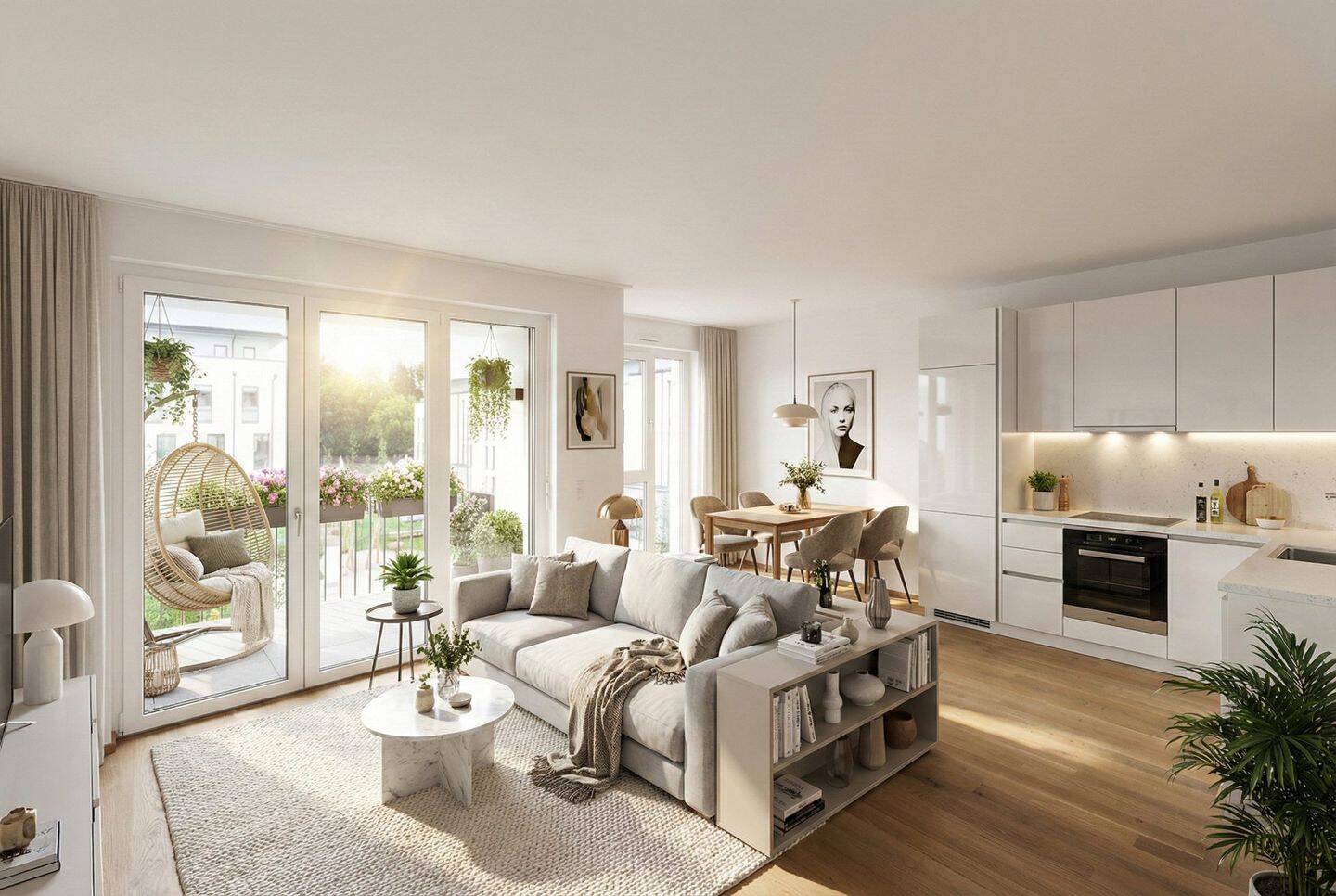 3-Zimmer-Wohnung in südlicher Ausrichtung mit hochwertigen Badezimmern und Balkon – Haar – Vorschaubild 3
