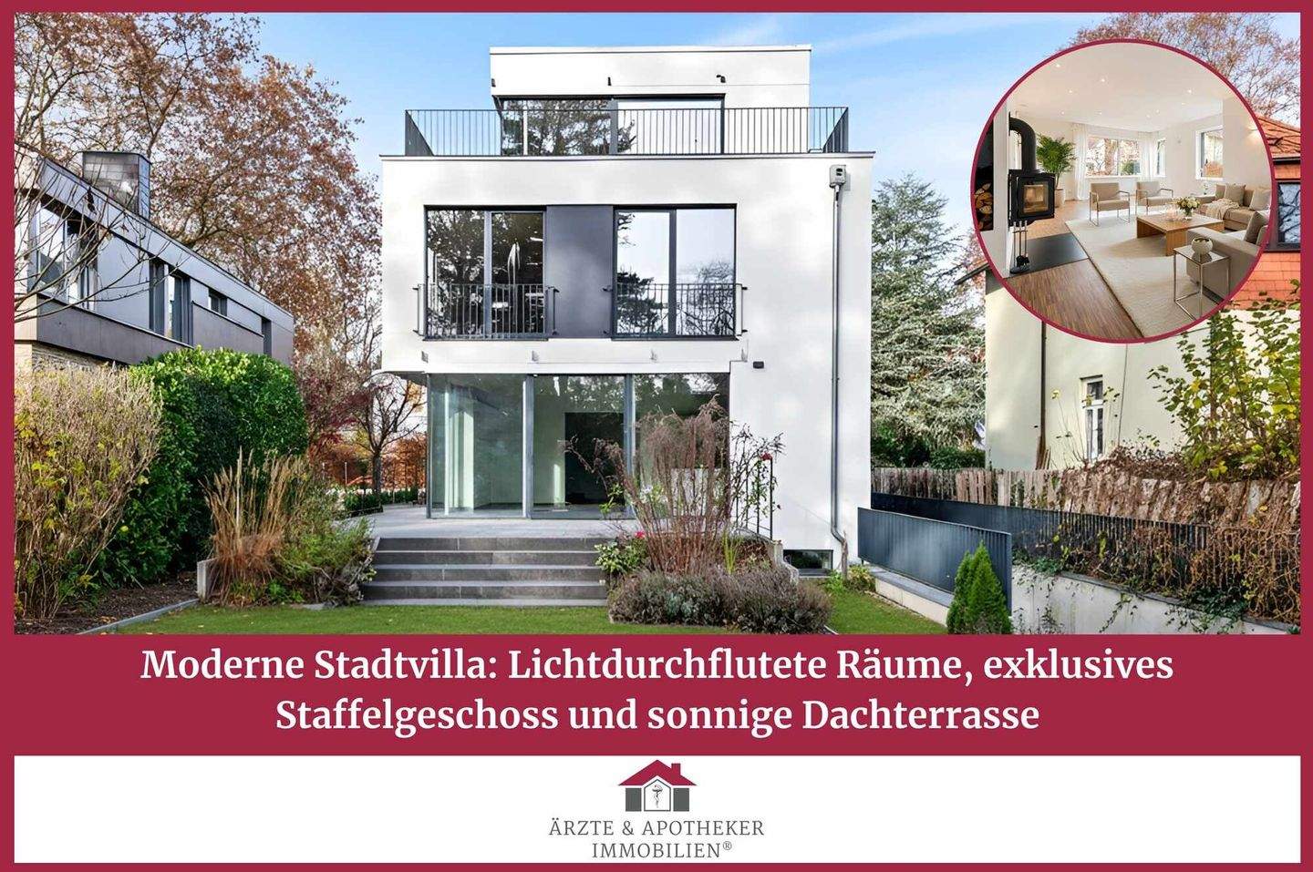 Moderne Stadtvilla: Lichtdurchflutete Räume, exklusives Staffelgeschoss und sonnige Dachterrasse – Hamburg – Bild 1 von 9
