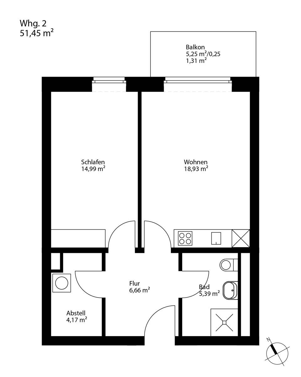 EICHE43 + Neubau zwischen Stadt und Grün + 2-Zimmer-Eigentumswohnung – Kiel – Vorschaubild 6