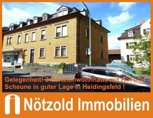 Doppelhaushälfte mit 3 Wohnungen, kleiner Gartenbereich, Hof und Scheune in Heidingsfeld