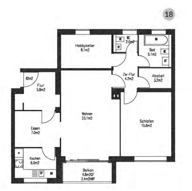 Wohnung in gepflegter Wohnanlage nahe Viktoriapark – Berlin – Vorschaubild 9