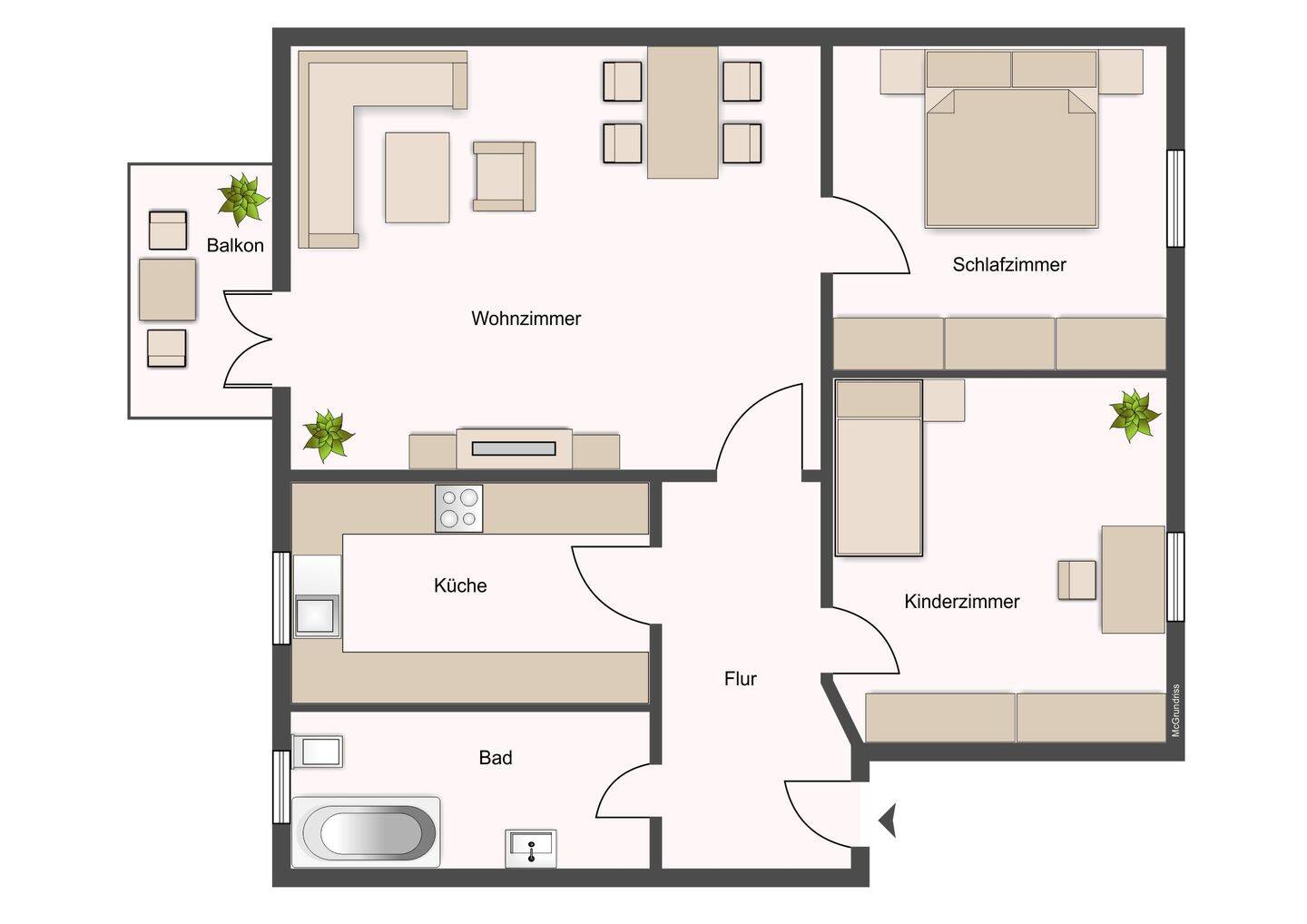 Moderne 3-Zimmer-Wohnung mit Balkon in Chemnitz Bernsdorf – Chemnitz – Vorschaubild 7