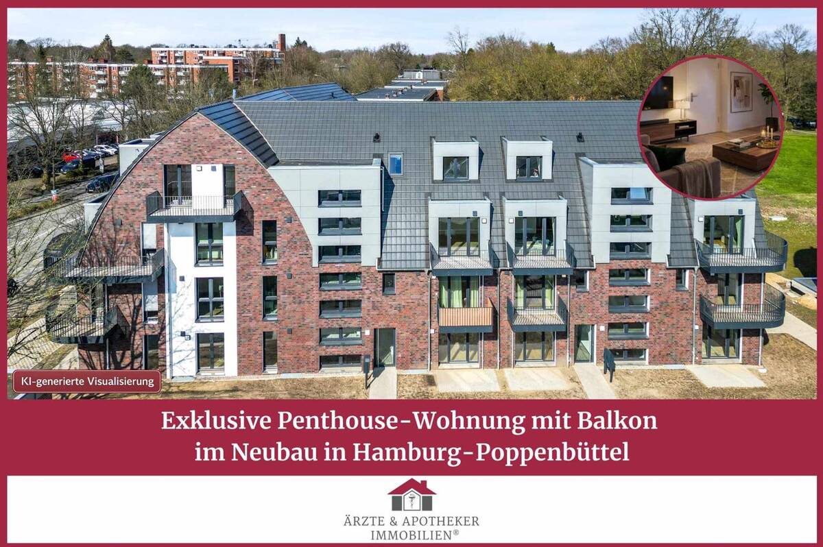 Exklusive Penthouse-Wohnung mit Balkon im Neubau in Hamburg-Poppenbüttel – 22399 Hamburg – Bild 1 von 9