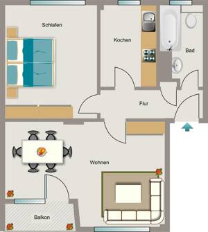 Demnächst frei! 2-Zimmer-Wohnung in Gelsenkirchen Resse – 45892 Gelsenkirchen – Vorschaubild 2