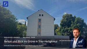 Modernisierte 4-Zimmer-Wohnung mit Balkon und Blick ins Grüne in Trier-Heiligkreuz