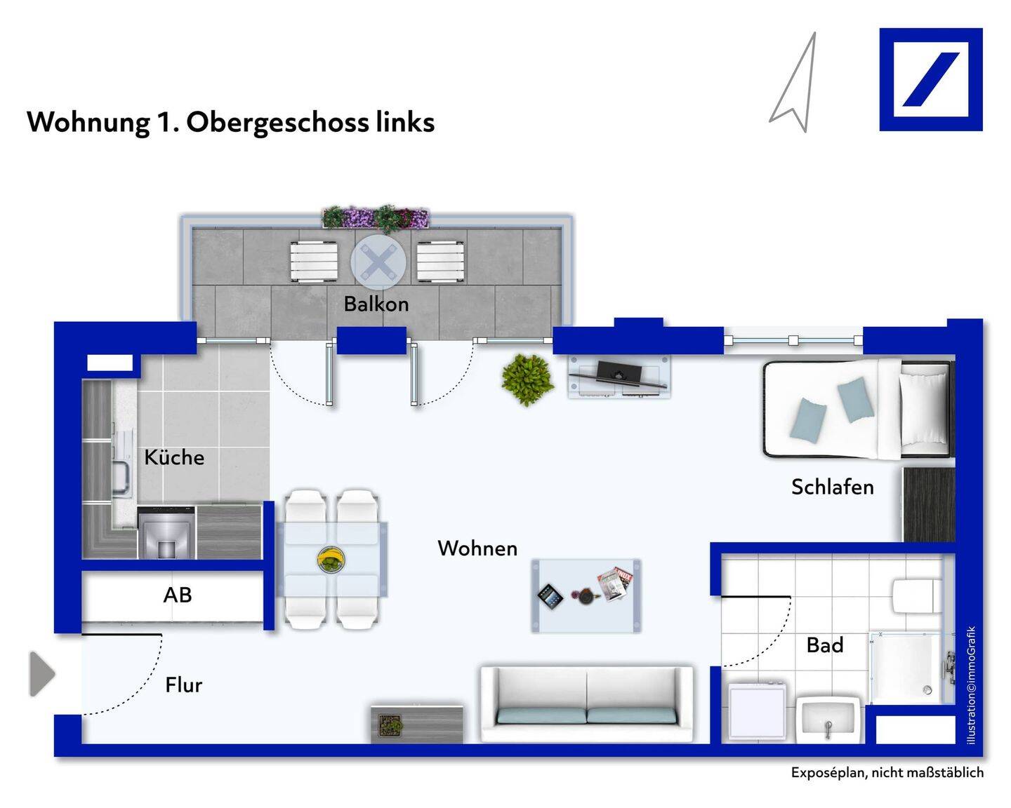 Attraktives Studio Apartment in Karlshorst: bezugsfrei, frisch renoviert und mit Balkon – Berlin – Vorschaubild 9