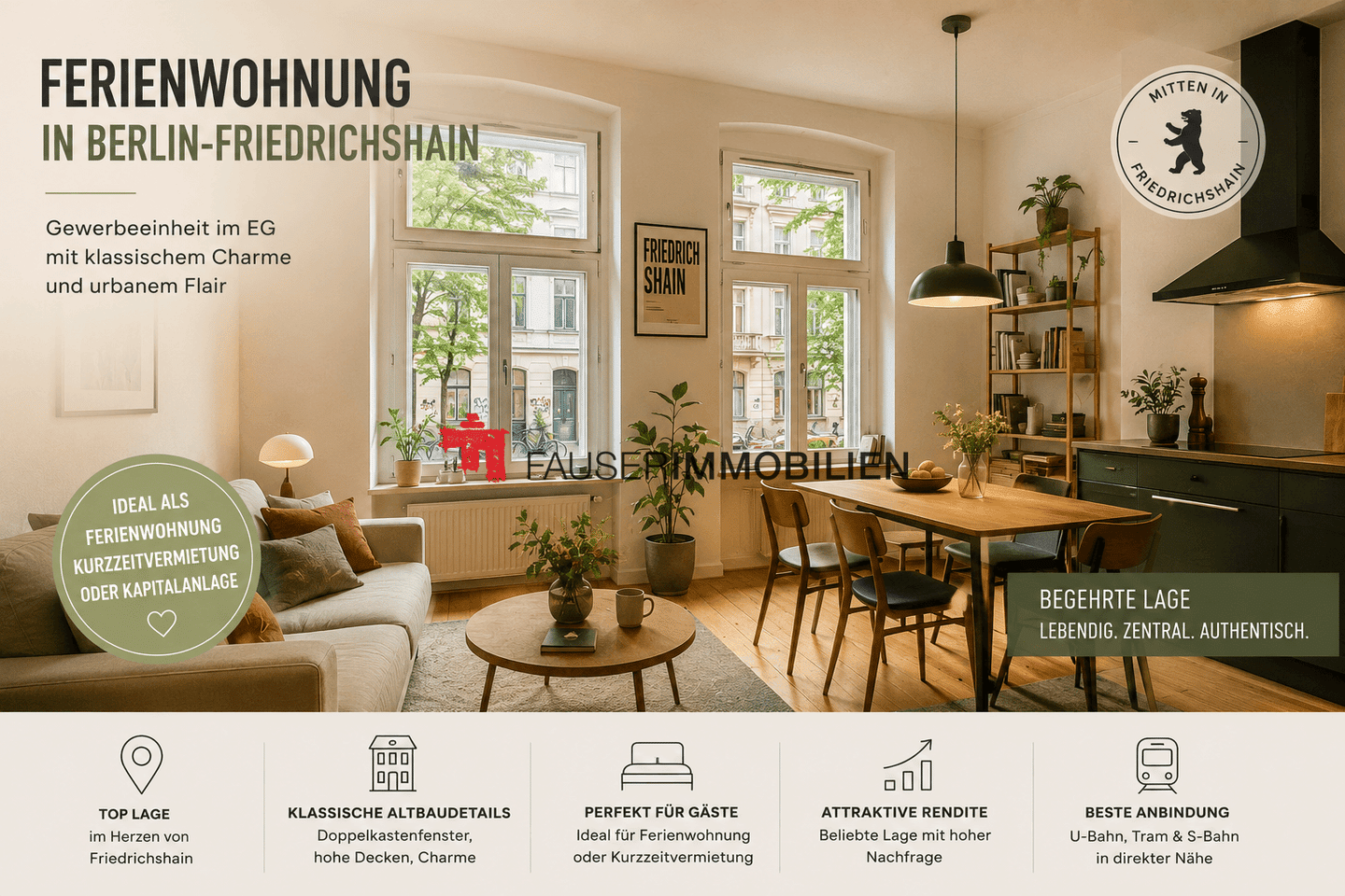 TOP-FERIENWOHNUNG NAHE BOXHAGENER PLATZ - PERFEKTE AIRBNB-INVESTITION IM HERZEN BERLINS!