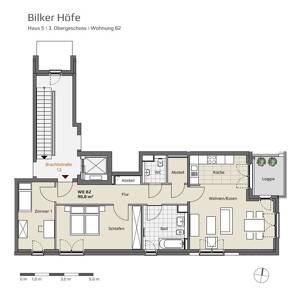 Moderne Etagenwohnung zur Miete mit Balkon in Düsseldorf Bilk - Wentzel Dr. – 40223 Düsseldorf – Vorschaubild 2