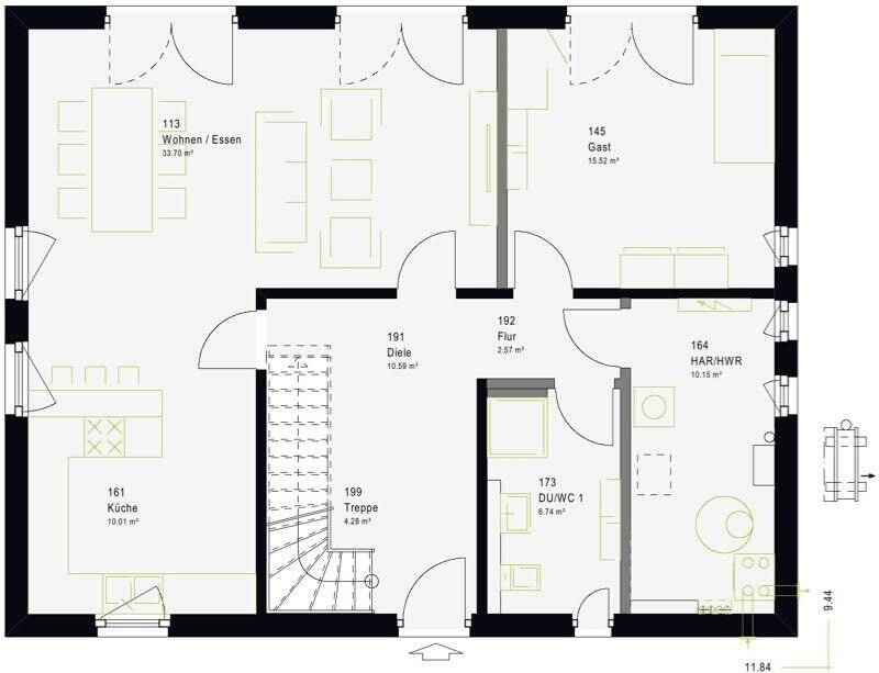 Großzügiges Einfamilienhaus mit Grundstück – Wittibreut – Vorschaubild 3