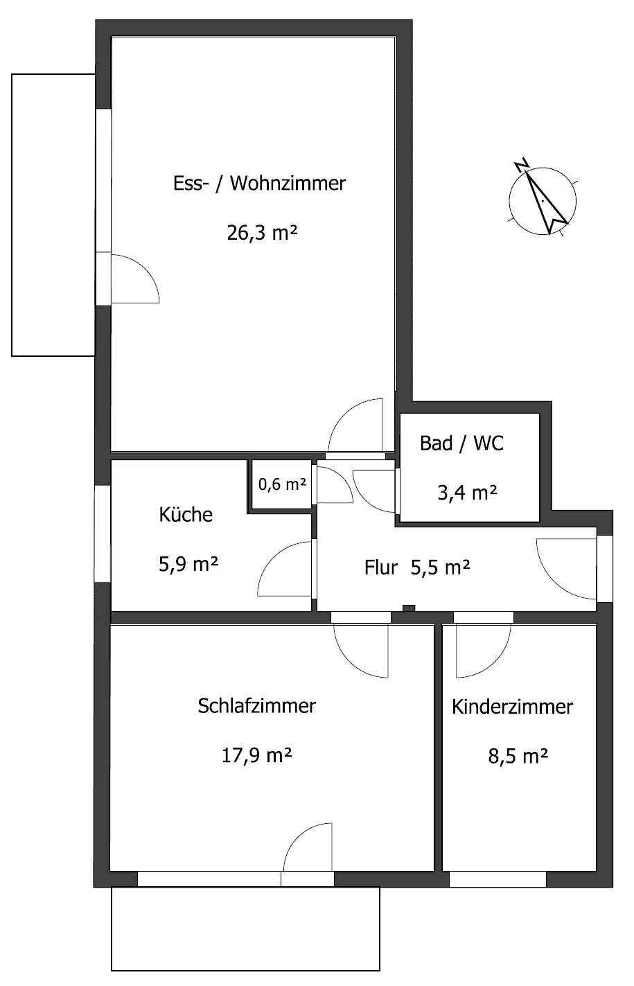 Solingen-Merscheid 3-Zi-WHG, 70m², mit 2 Balkonen in – Solingen – Vorschaubild 3