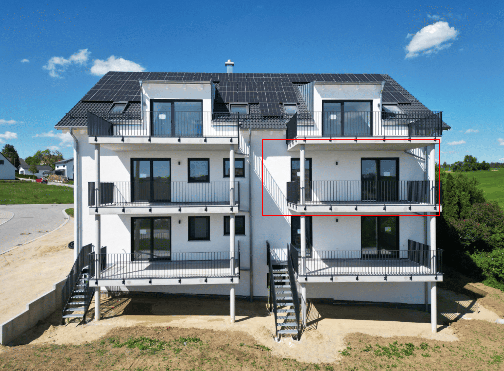 NEUBAU Erstbezug: 3-Zimmer Obergeschossswohnung mit großem Balkon!!!