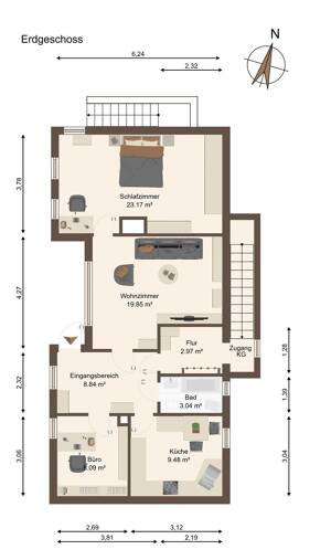 Charmanter Bungalow mit Keller und Gartenidylle in beliebter Lage von Magdeburg-Nordwest – 39128 Magdeburg – Vorschaubild 8