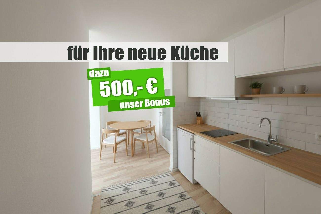 Renovierte 3-Zi-Wohnung mit sonnigem Süd-West-Balkon und obendrauf 500,- € für ihre neue Küche!