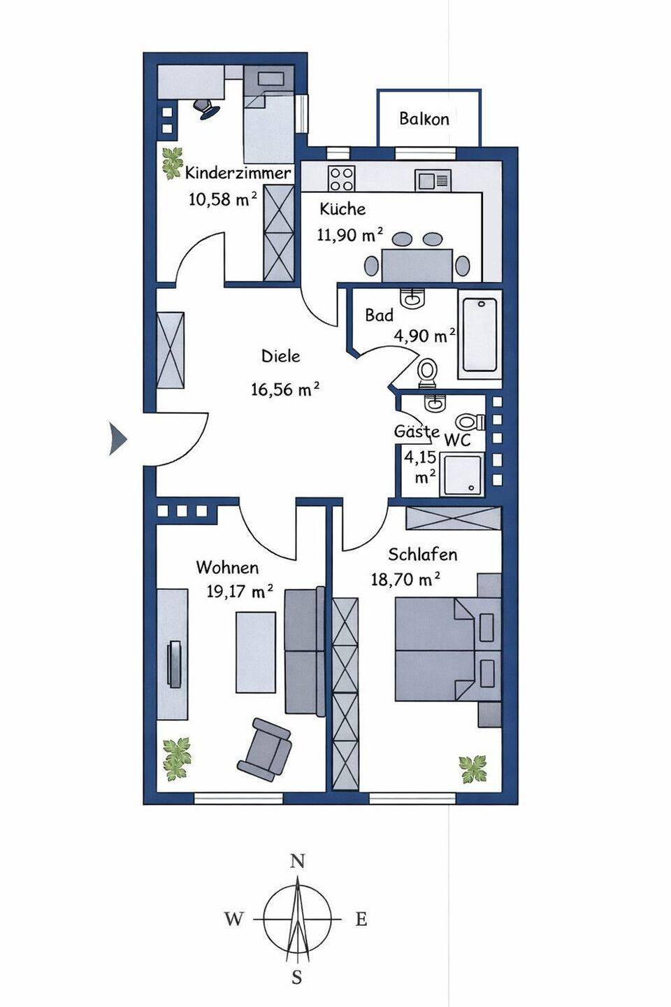 3-Zimmer-Altbauwohnung in Pasing – München – Vorschaubild 3