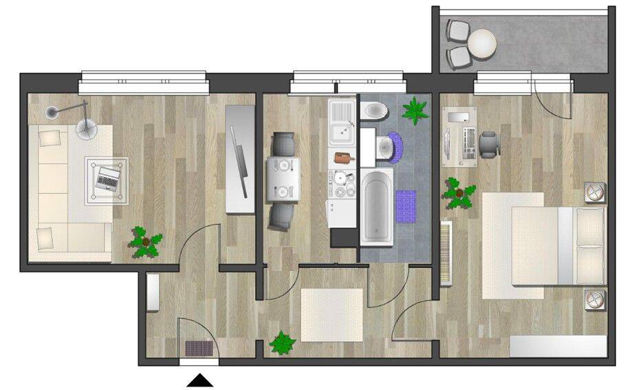 2-Raum-Wohnung mit Balkon in zentraler Lage – Chemnitz – Vorschaubild 7