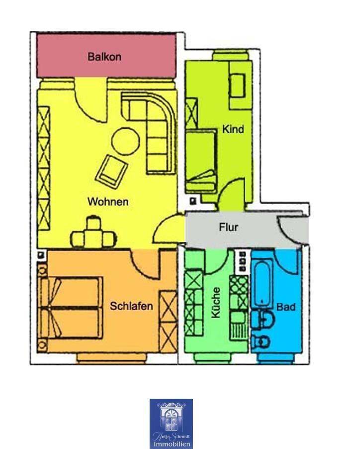 Hübsche Wohnung mit schönem Balkon in grüner und ländlicher Umgebung – Dorfhain – Vorschaubild 2
