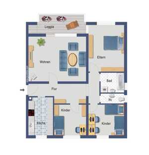 Vermietete Vier-Zimmer-Wohnung zur Kapitalanlage – 64287 Darmstadt – Vorschaubild 2