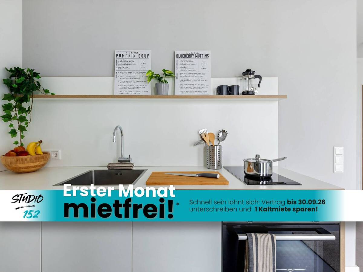 STUDENTS ONLY: Studio 152 - dein perfekter Studienstart im voll ausgestatteten 1-Zi.-Apartment im Herzen Wiesbadens mit EBK, ALL-IN-MIETE, UVM. – 65197 Wiesbaden – Bild 1 von 9
