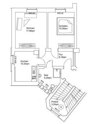 * modernisierte und schöne 2 Raumwohnung mit Einbauküche * – 1189 Dresden – Vorschaubild 2