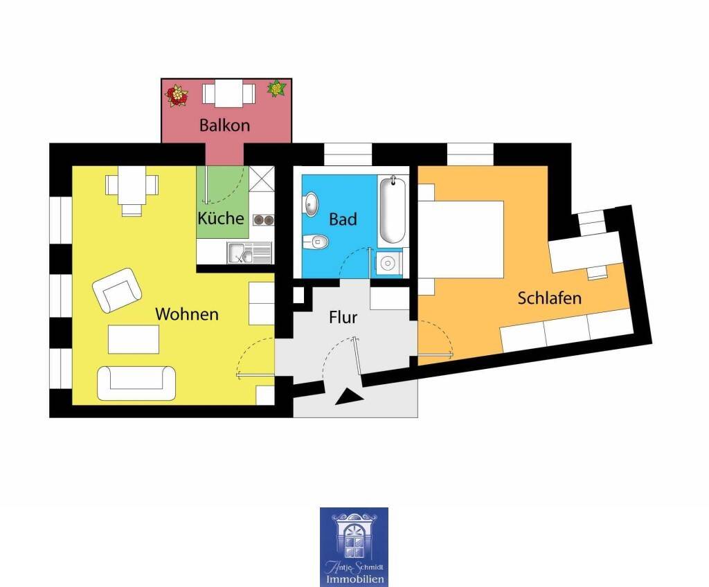 Helle 2-Zimmer-Wohnung mit Balkon mit grüner Aussicht als attraktive Anlage – Dresden – Vorschaubild 2