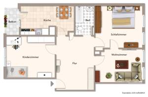 Sofort beziehbar! Großzügige 3 Zimmer-Wohnung mit Balkon in Citywohnlage! – 70376 Stuttgart – Vorschaubild 3