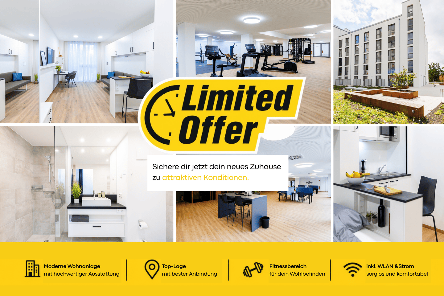 Einziehen & sofort wohnen – Möbliertes 32 m² Apartment inkl. WLAN, Strom & Fitness