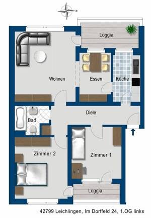 3 Zimmer Wohnung in Leichlingen – 42799 Leichlingen – Vorschaubild 2