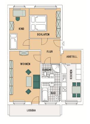 *Bezugsfreie 3-Raum-Wohnung im 1. OG mit Südbalkon, Tageslichtbad und Fernblick! PLUS: Wohnküche mit EBK!* – 1169 Dresden – Vorschaubild 2