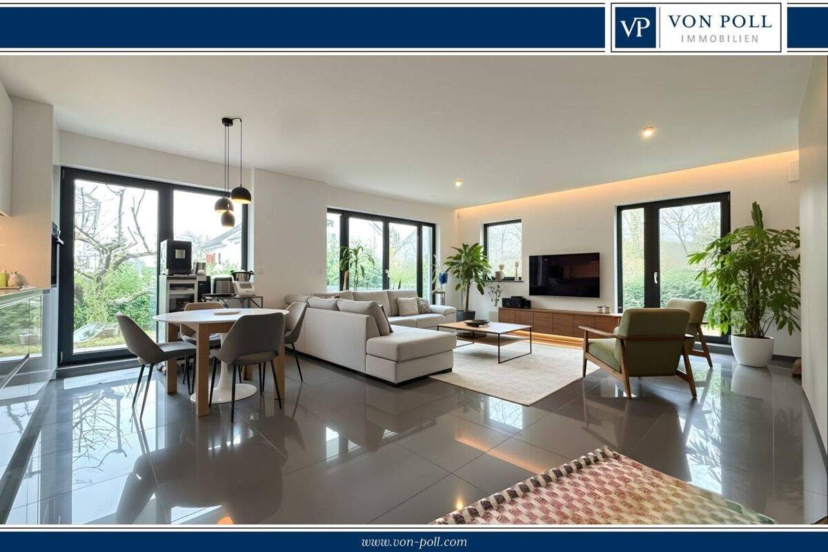 Einzigartige, moderne Erdgeschosswohnung mit Terrasse und Garten am Stadtwald – 63069 Offenbach am Main – Bild 1 von 9